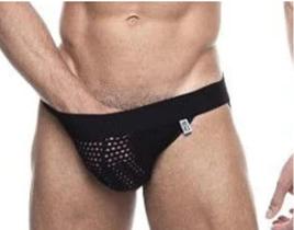 Cueca Jockstrap Arrastão Preto Sem Forro