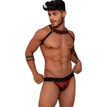 Cueca Jockstrap Elastico na Cintura e Peitoral Arreio Harness