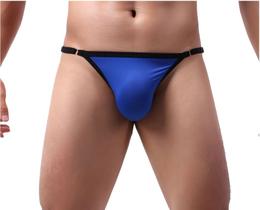 Cueca Jockstrap Fio Dental Ajustável Lateral em Poliamida Azul - Tamanho Único