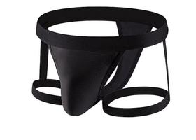 Cueca Jockstrap Preta com Ligas Sexy e Suporte Atlético - Fio Dental