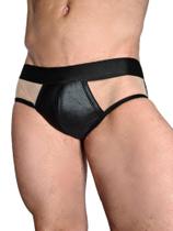Cueca jockstraps cirrê com tule transparente
