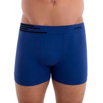 Cueca Lupo Boxer Listras Microfibra Sem Costura Azul Cueca Lupo Boxer Listras Microfibra Sem Costura Azul