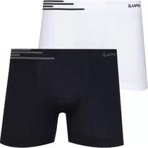 Cueca Lupo Kit c/ 2 Boxer Microfibra Cós Uni (Branco e Preto) 00436-088-908