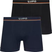 Cueca Lupo Kit c/ 2 Boxer Microfibra (Preto e Marinho) 00436-088-910