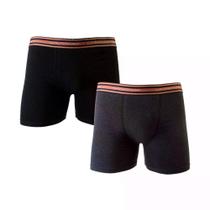 Cueca Lupo Kit c/ 2 Boxer-(Preto e Grafite)-00523-088-980