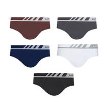 Cueca Masculina Lupo Microfibra Slip Kit Com 5 Sem Costura