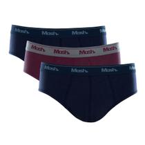 Cueca Masculina Mash Slip Algodão Kit 3 Peças