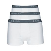 Cueca Masculina Ogochi Boxer Kit 3 Peças Branca - 02000