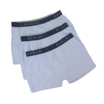 Cueca Masculina Ogochi Boxer Kit 3 unidades Branca - 0200