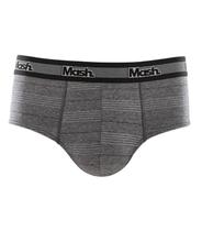 Cueca Masculina Slip Cotton Listrada Mash Cinza