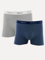 Cueca Mash Boxer Cotton Basic Azul Médio/ Cinza Mescla Pack 2UN Tamanho:XL/GG