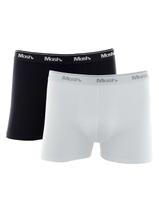 Cueca Mash Boxer Cotton Basic Branca/ Preta Pack 2UN