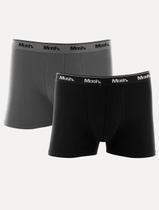 Cueca Mash Boxer Cotton Basic Preta/ Chumbo Pack 2UN Tamanho:XL/GG