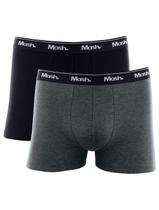 Cueca Mash Boxer Cotton Basic Preta/ Grafite Mescla Pack 2UN