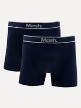 Cueca Mash Boxer Microfíbra Seamlss Gray Sash Azul Marinho Pack 2UN