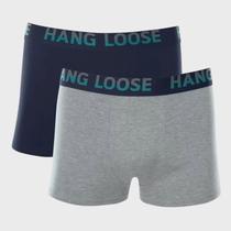 Cueca Mash Hang Loose Kit c/2 Boxer Cot Azul/Cinza