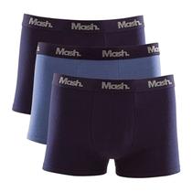 Cueca Mash Kit 3 Boxer Cot El Bord Marinho/Azul/Marinho Cueca Mash Kit 3 Boxer Cot El Bord Marinho/Azul/Marinho