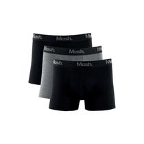 Cueca Mash Kit 3 Boxer Preto/Cinza/Preto Cueca Mash Kit 3 Boxer Preto/Cinza/Preto