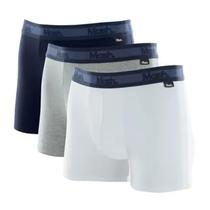 Cueca Mash Kit c/3 Boxer Cot El Bord Branco/Mescla/Marinho