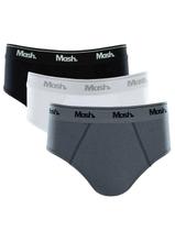 Cueca Mash Slip Cotton Basic Branca/ Preta/ Grafite Pack 3UN