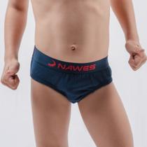 Cueca Nawes Slip Lisa em Algodão com Elástico Exposto N03 C/3