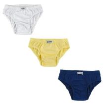 Cueca Nawes Slip Lisa em Algodão N04 C/3 Cueca Nawes Slip Lisa em Algodão N04 C/3