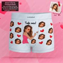 Cueca Personalizada com Foto e Frase Abraçando + Rostinhos Cueca Personalizada com Foto e Frase Abraçando + Rostinhos