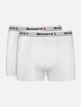 Cueca Reserva Masculina Boxer Basic Logo Branca Pack 2UN
