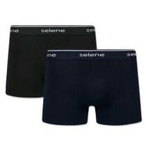 Cueca selene boxer kit com 2 microfibra sem costura 11450