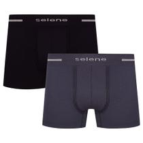 Cueca selene boxer kit com 2 microfibra sem costura