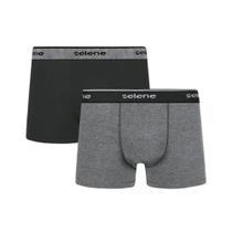 Cueca selene boxer kit com 2 microfibra sem costura