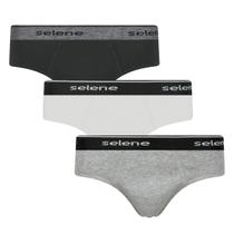 Cueca selene slip kit com 3 11900 11910 algodão masculina tradicional