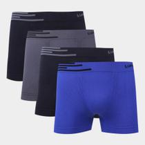 Cueca Sem Costura Boxer Lupo 4 Peças