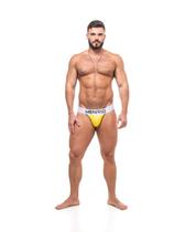 Cueca sexy undies 5cm amarelo e branco