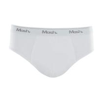 Cueca Slip Algodão Lisa Branco Mash