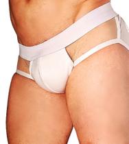 Cueca Slip cirrê com tule transparente
