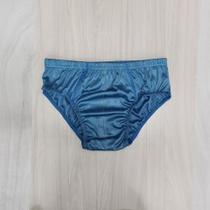 Cueca Slip Lycra Acetinado Tradicional Games - Azul Claro