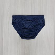 Cueca Slip Lycra Acetinado Tradicional Games - Azul Marinho