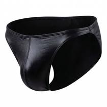 Cueca Slip Masculina Tanga Cirrê Brilho Acetinado Premium Cor:PretaTamanho:38-46