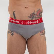 Cueca Slip Max Compress Cinza/Vermelho Cueca Slip Max Compress Cinza/Vermelho