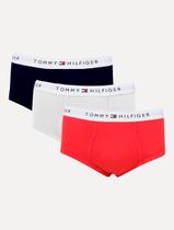 Cueca Tommy Hilfiger Cotton Stretch Brief Vermelha/ Marinho/ Branca Pack 3UN Cueca Tommy Hilfiger Cotton Stretch Brief Vermelha/ Marinho/ Branca Pack 3UN