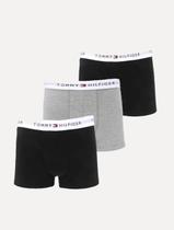Cueca Tommy Hilfiger Cotton Stretch Trunk Preta Cinza Mescla Pack 3UN