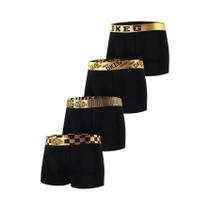 Cuecas Boxer Antibacterianas Respiráveis Em Seda De Gelo Preta Para Homens Pacote Com 4 Peças Roupas