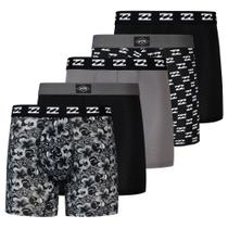 Cuecas boxer Billabong Microfiber Performance, pacote com 5 unidades masculinas Cuecas boxer Billabong Microfiber Performance, pacote com 5 unidades masculinas