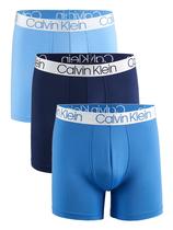 Cuecas Boxer Calvin Klein Microfibra - Pacote com 3 Unidades (Azul)