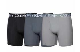 Cuecas boxer Calvin Klein, pacote com 3 para homens, GG, cinza