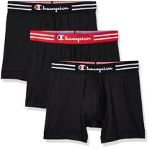 Cuecas boxer Champion Cotton Stretch Masculinas Pretas Tamanho P