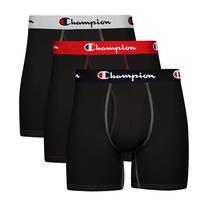 Cuecas boxer Champion Total Support, pacote com 3 unidades de algodão Cuecas boxer Champion Total Support, pacote com 3 unidades de algodão