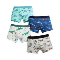 Cuecas Boxer De Algodão Para Meninos 4 Peças Com Estampa De Desenhos Animados Roupa Íntima Infantil