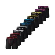 Cuecas Boxer Esportivas Masculinas Para Adolescentes E Adultos, Multitamanhos, Com Cós Elástico E